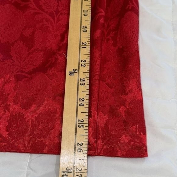 Vintage Melissa Red 2-Piece Dress Suit Set Size 16M Floral Jacquard Button-Up To - Picture 11 of 13